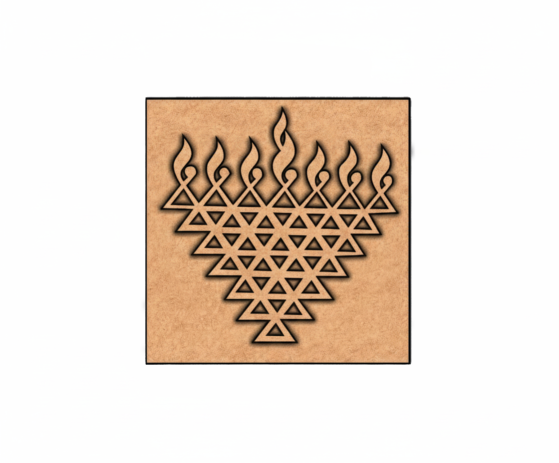 MDF Triangle Diya Wall Panel DIY Craft Design Laser Cut Arts for painting and decoration