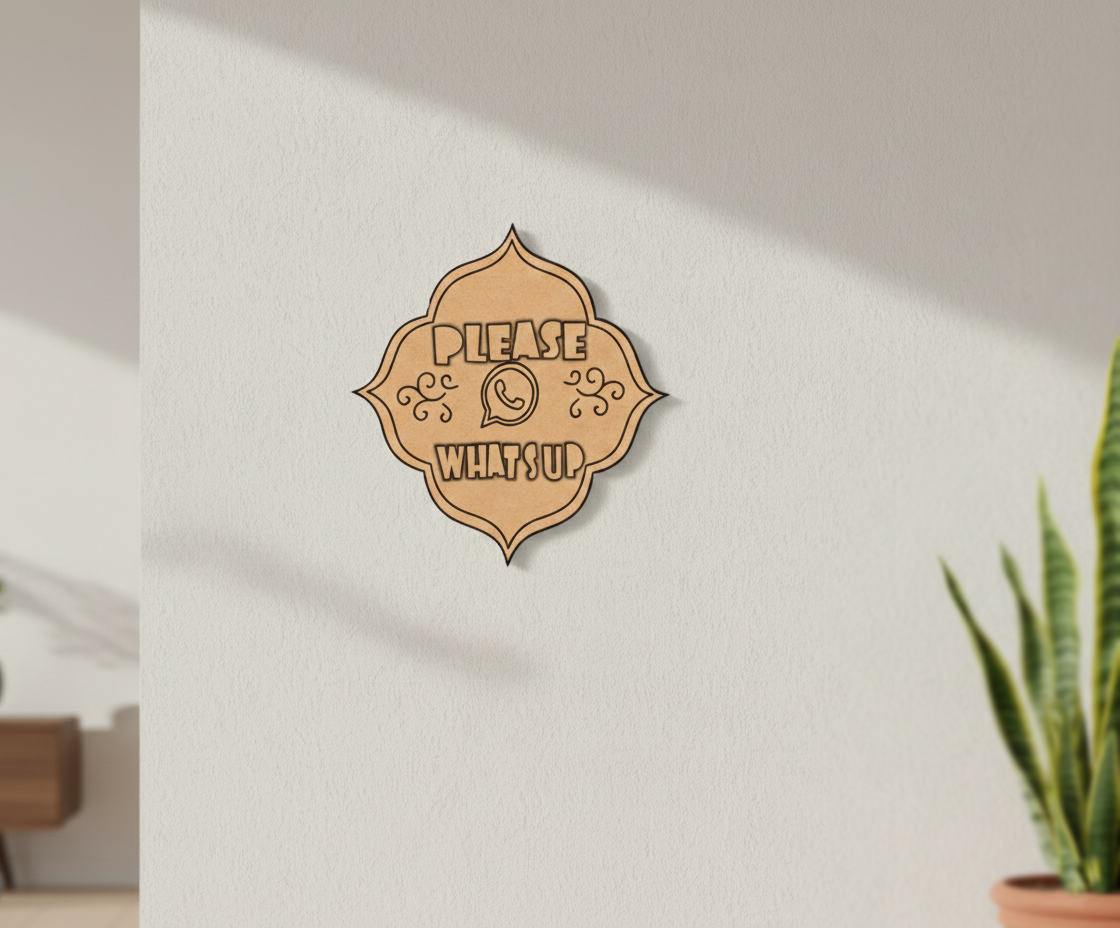 MDF Please Whats Up quote wall decor DIY craft cutout board for painting and art projects