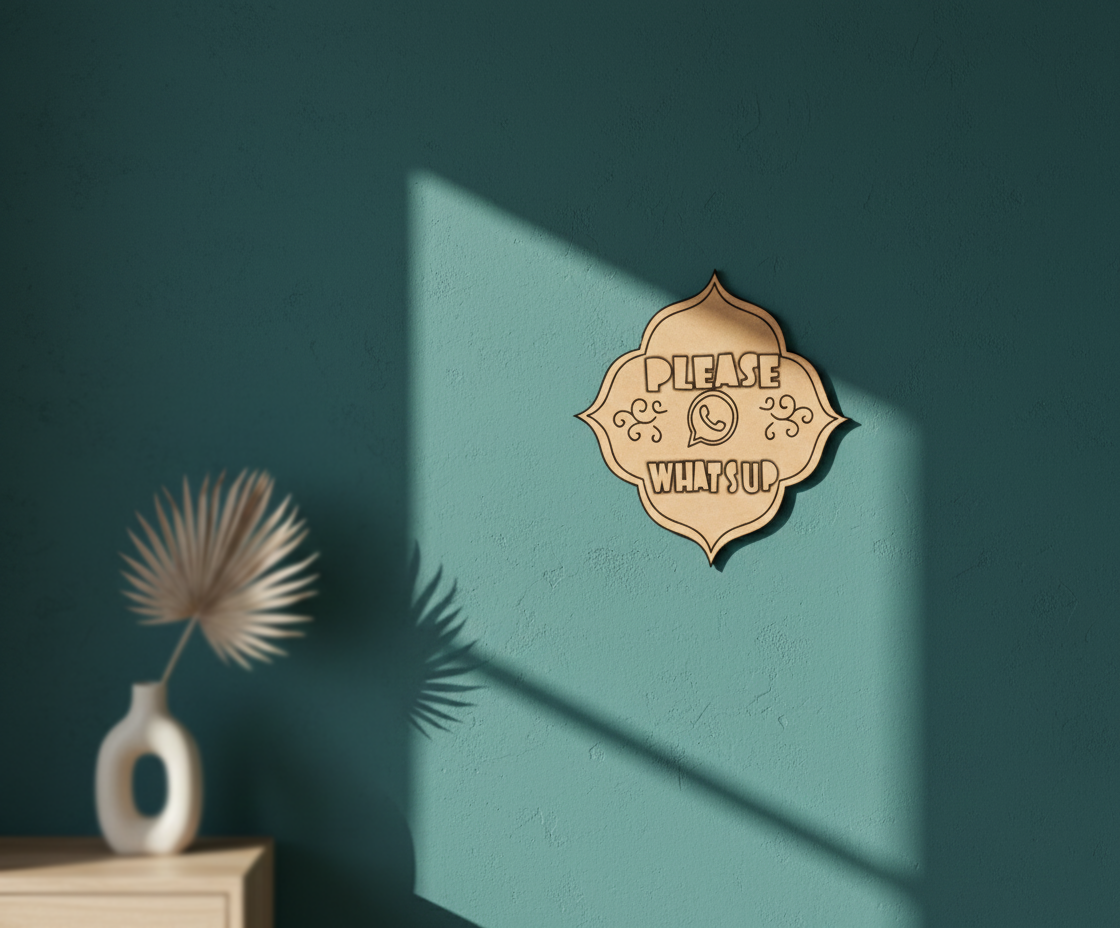 MDF Please Whats Up quote wall decor DIY craft cutout board for painting and art projects, mounted on wall