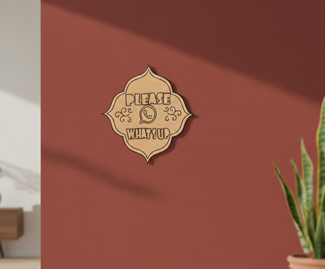 MDF Please Whats Up quote wall decor DIY craft cutout board for painting and art projects, mounted on wall