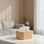 MDF tissue box holder is on table, DIY craft storage box for painting, resin art and home decor projects