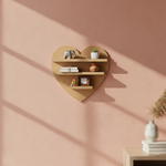 MDF heart wall shelf DIY craft display storage shelf for painting and home decor projects, mounted on wall