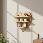MDF heart wall shelf DIY craft display storage shelf for painting and home decor projects, mounted on wall