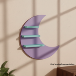 Painted MDF moon wall shelf DIY craft display storage shelf for home decor projects, mounted on wall