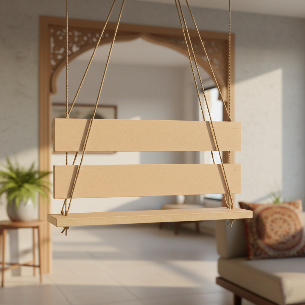 MDF swing hanging in a room with a blurred background