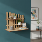 MDF two-tier display shelf stand for DIY decor and organizer use, mounted on wall