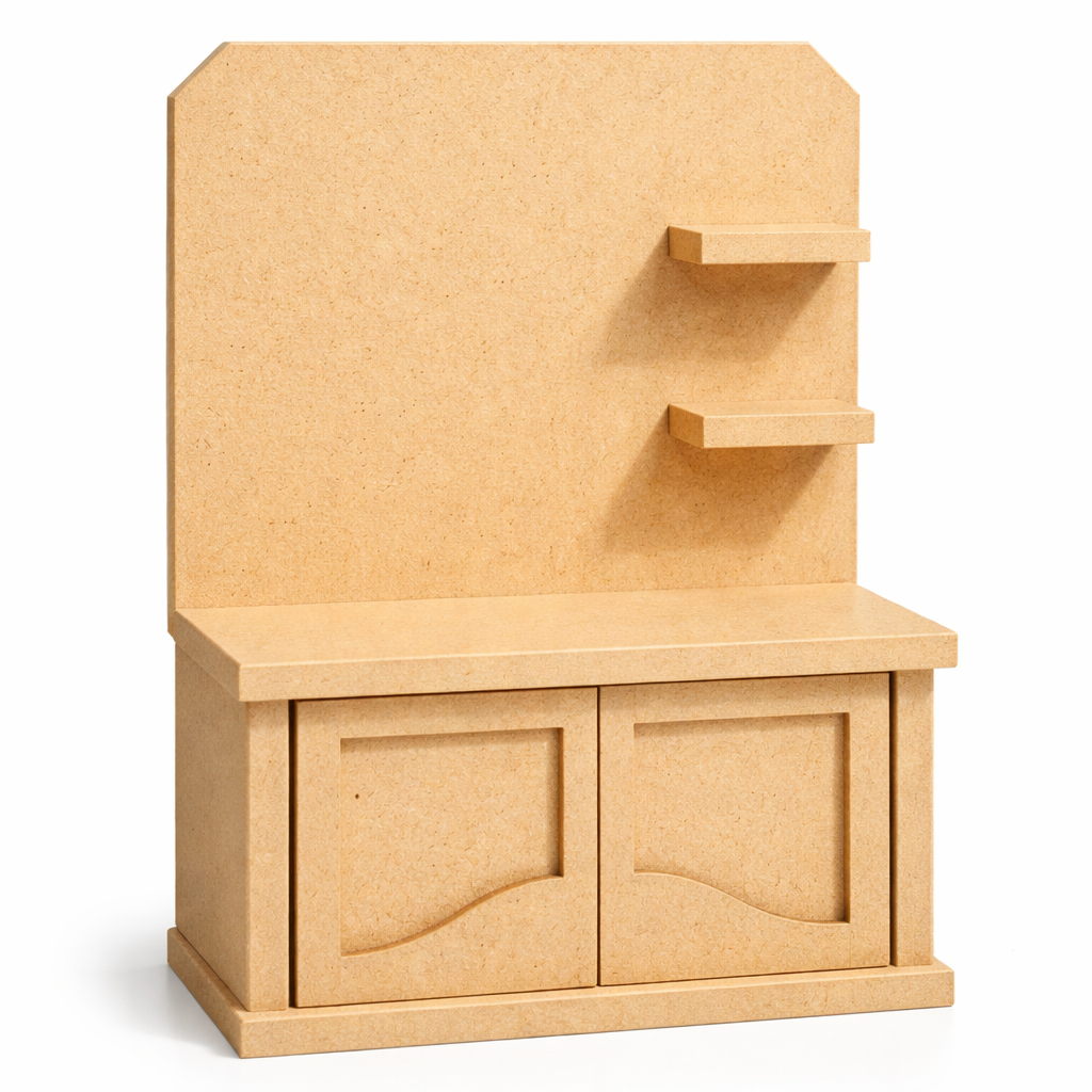 MDF mini cabinet shelf unit with drawers and shelves for DIY decor organizer