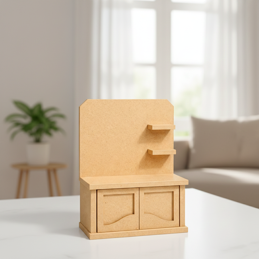 MDF mini cabinet shelf unit with drawers and shelves for DIY decor organizer