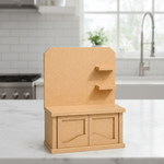 MDF mini cabinet shelf unit with drawers and shelves for DIY decor organizer show on table 