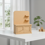 MDF mini cabinet shelf unit with drawers and shelves for DIY decor organizer show on table 