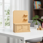 MDF mini cabinet shelf unit with drawers and shelves for DIY decor organizer show on table 