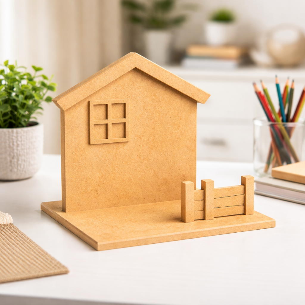 MDF mini house scene design DIY craft decor display base for diorama and creative projects