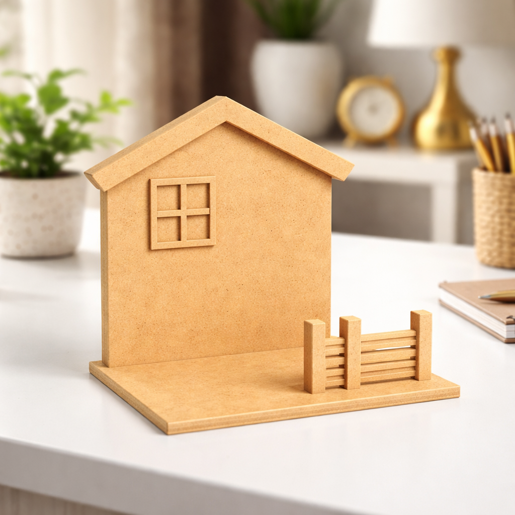 MDF mini house scene design DIY craft decor display base for diorama and creative projects