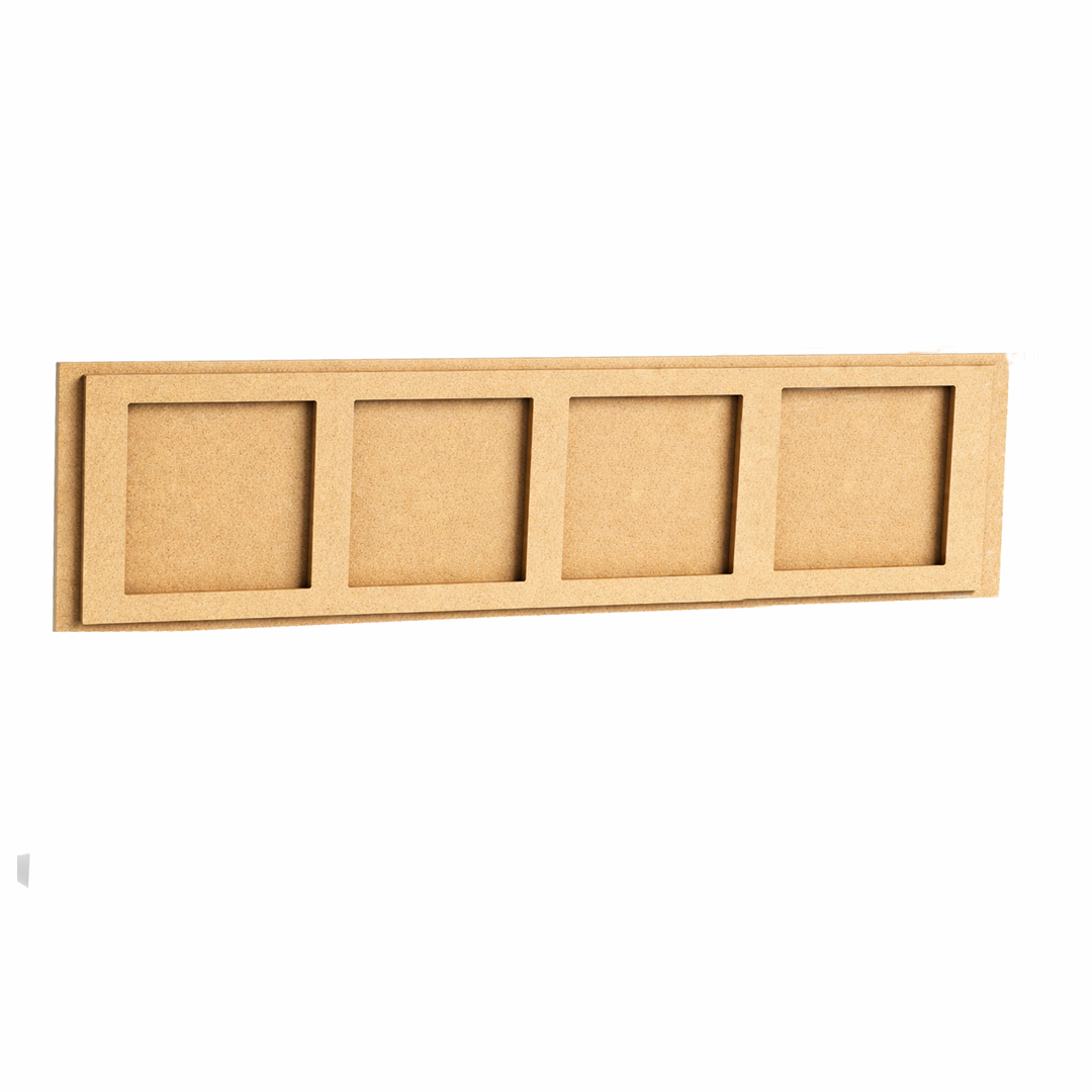 MDF quad frame wall panel for DIY decor painting and craft display