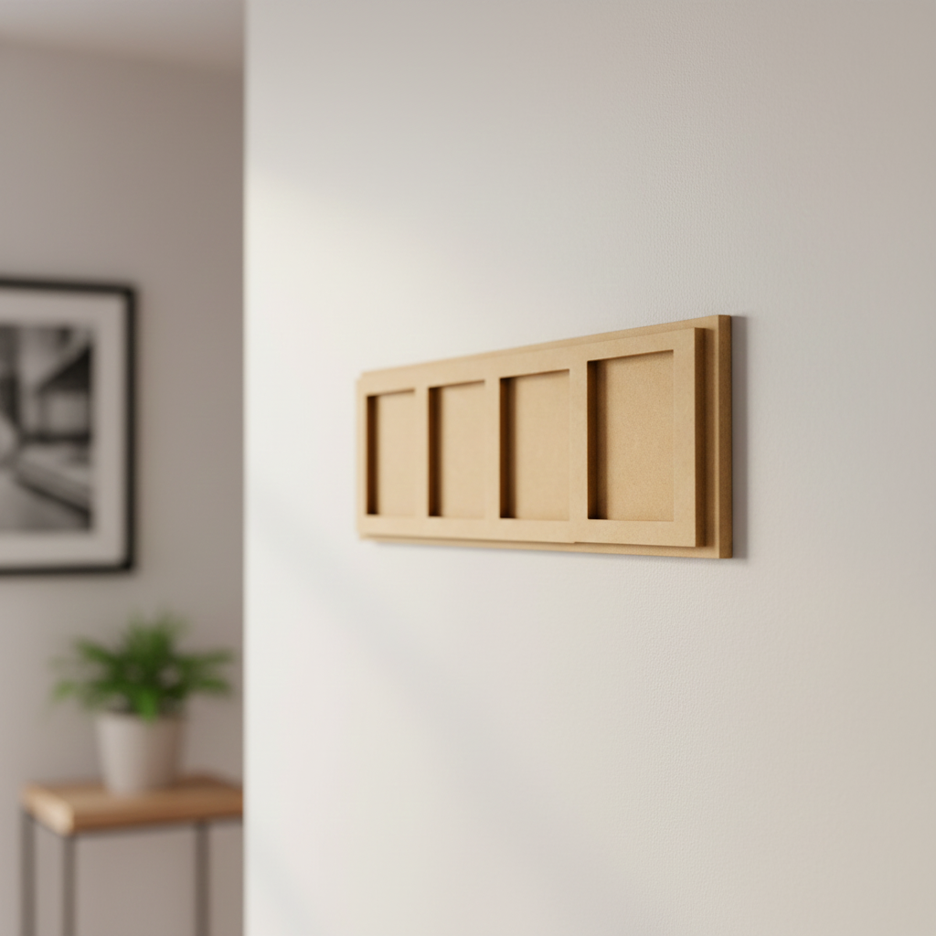MDF quad frame wall panel for DIY decor painting and craft display mounted on wall