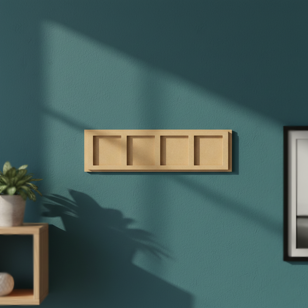 MDF quad frame wall panel for DIY decor painting and craft display mounted on wall