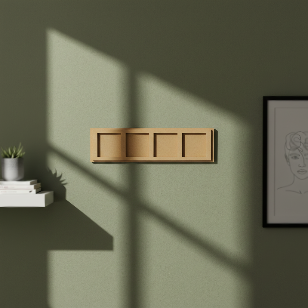 MDF quad frame wall panel for DIY decor painting and craft display mounted on wall