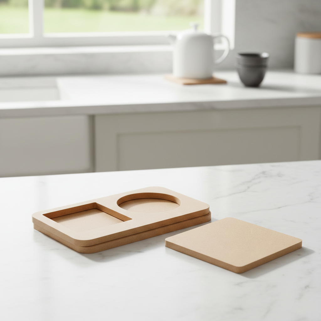 MDF serving tray base with coaster DIY craft and decor combo show on table 