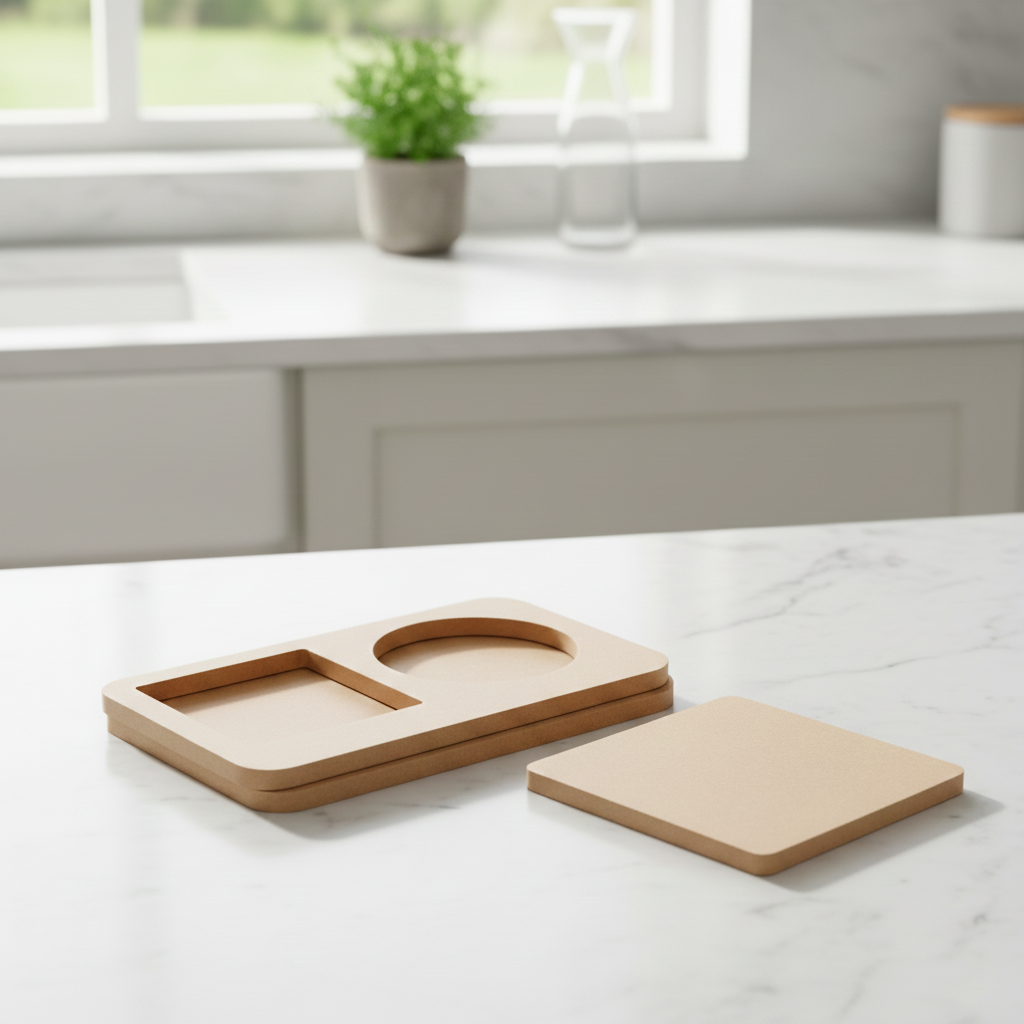 MDF serving tray base with coaster DIY craft and decor combo show on table 