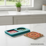 Painted MDF serving tray base with coaster DIY craft and decor combo show on table 