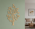 MDF tree wall decor design DIY craft cutout hanging base for painting and customization, mounted on wall