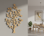 MDF tree wall decor design DIY craft cutout hanging base for painting and customization, mounted on wall