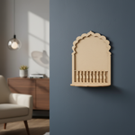 MDF arch window wall shelf for DIY decor painting and temple style craft use mounted on wall