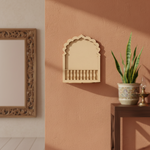 MDF arch window wall shelf for DIY decor painting and temple style craft use mounted on wall