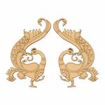 MDF peacock pair wall decor cutout for DIY painting and craft projects