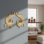 MDF peacock pair wall decor cutout for DIY painting and craft projects, mounted on wall