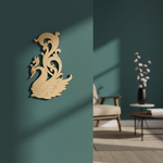 MDF peacock wall decor cutout for DIY painting and traditional craft projects, mounted on wall