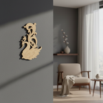 MDF peacock wall decor cutout for DIY painting and traditional craft projects, mounted on wall