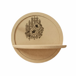 MDF round wall shelf with floral design for DIY decor and craft use