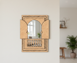MDF window door wall decor design DIY craft cutout frame for painting and customization, mounted on wall