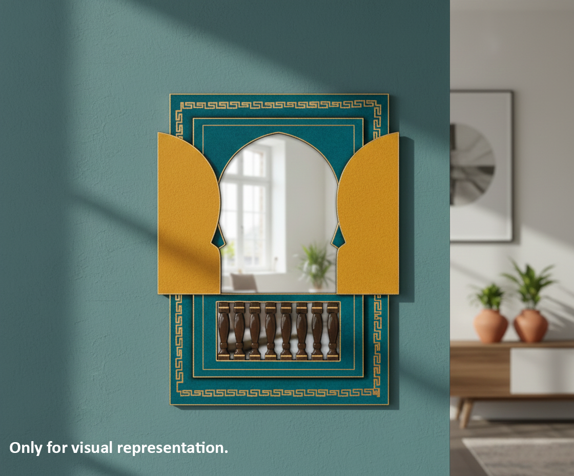 Painted MDF window door wall decor design DIY craft cutout frame for painting and customization, mounted on wall