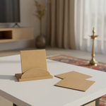 MDF square coaster set with holder stand for DIY decor and craft use show on table 