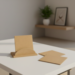 MDF square coaster set with holder stand for DIY decor and craft use show on table 