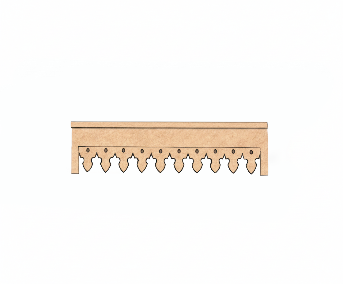MDF decorative shelf border design DIY craft wall decor base with laser cut pattern