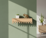 MDF decorative shelf border design DIY craft wall decor base with laser cut pattern, mounted on wall