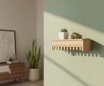 MDF decorative shelf border design DIY craft wall decor base with laser cut pattern, mounted on wall