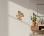 MDF dancing Ganesha wall decor design DIY craft cutout with laser engraving, mounted on wall