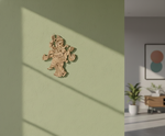 MDF dancing Ganesha wall decor design DIY craft cutout with laser engraving, mounted on wall