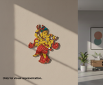 Painted MDF dancing Ganesha wall decor design DIY craft cutout with laser engraving, mounted on wall