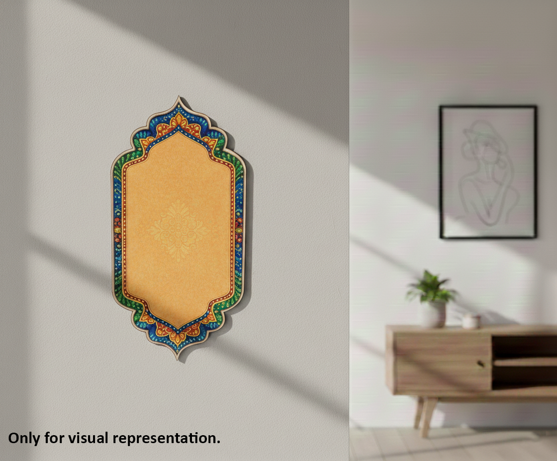 Painted MDF arch shape blank design DIY craft wall decor cutout base for painting and customization, mounted on wall
