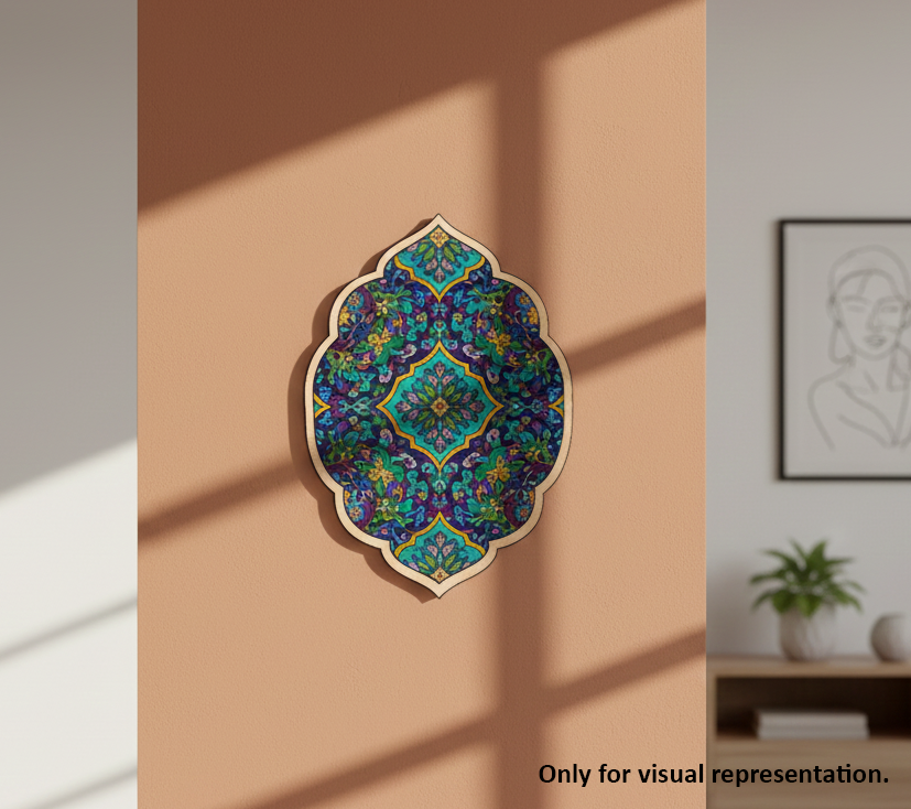 Painted MDF arch shape blank design DIY craft wall decor cutout base for painting and customization, mounted on wall