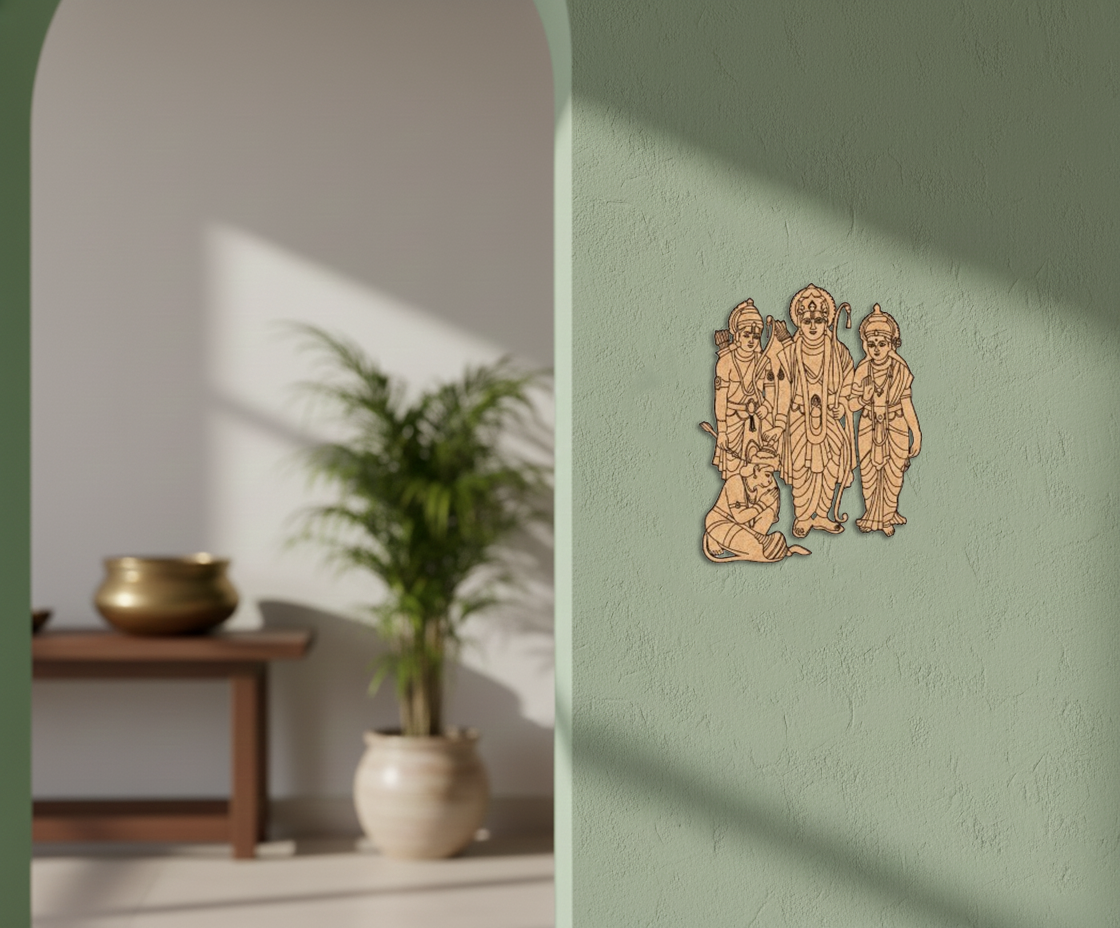MDF Ram Darbar wall decor cutout for DIY painting and spiritual craft projects mounted on wall