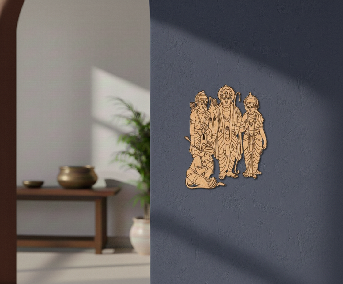 MDF Ram Darbar wall decor cutout for DIY painting and spiritual craft projects mounted on wall