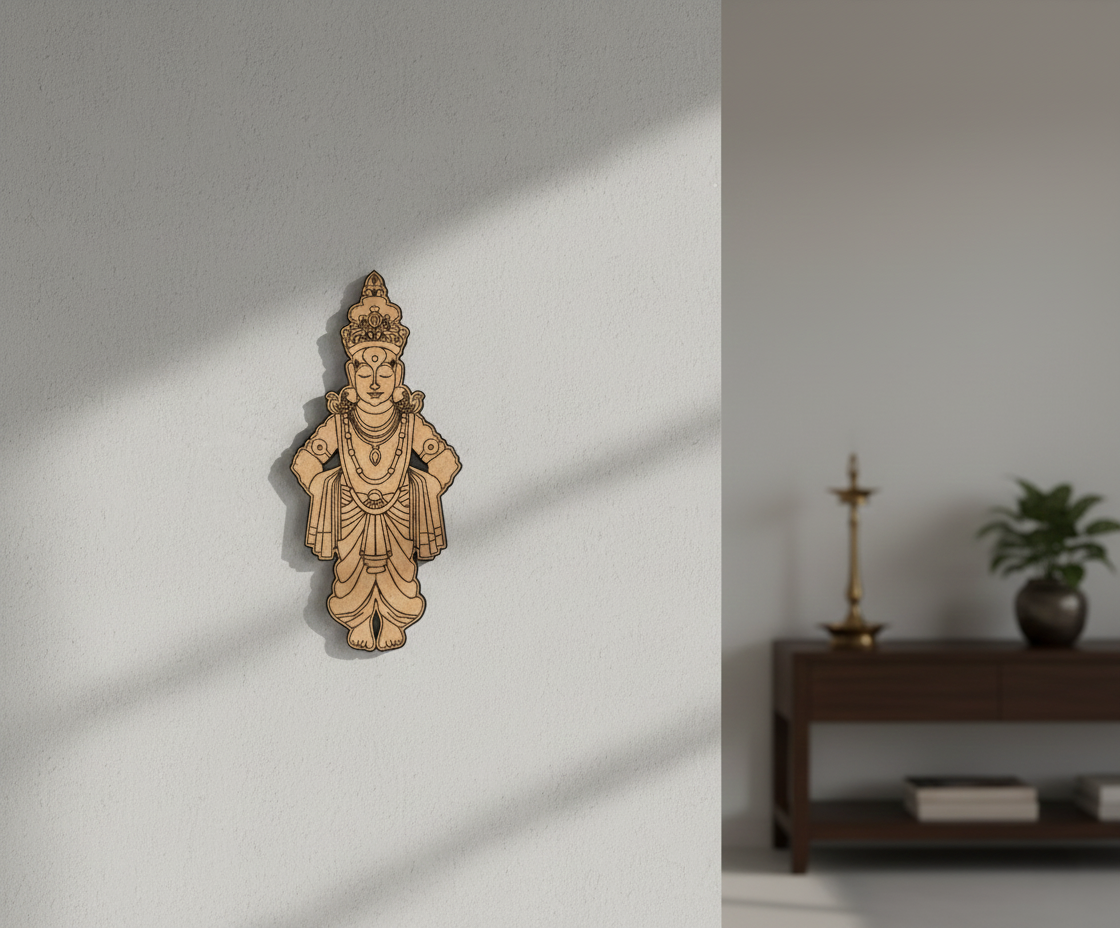 MDF Narayan Wall Decor Cutout DIY Craft Art Set mounted on wall