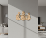 MDF Ganesha Lakshmi Saraswati wall decor DIY craft cutout with laser engraved design, mounted on pillar