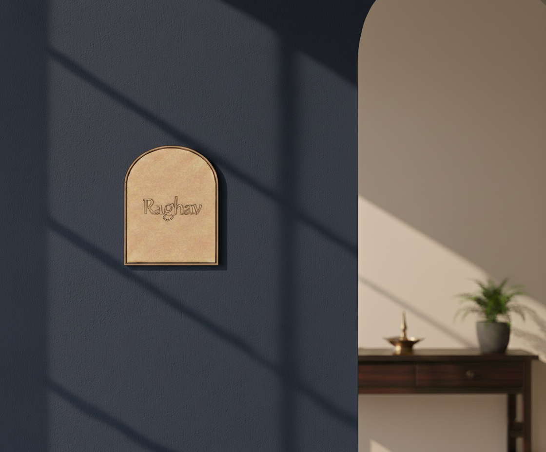 MDF arch shaped name plate base for DIY personalized decor and craft use